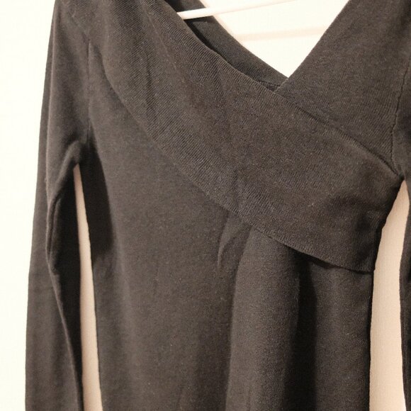 frenchaube - Flow Off Shoulder Ribbed Guest Party Spring Knitwear (Black) - Picture 2 of 3